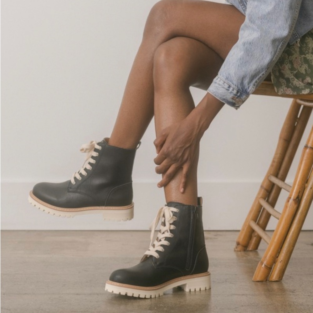 Few left! Aurora Black Combat Boots -black - Picture 7 of 7